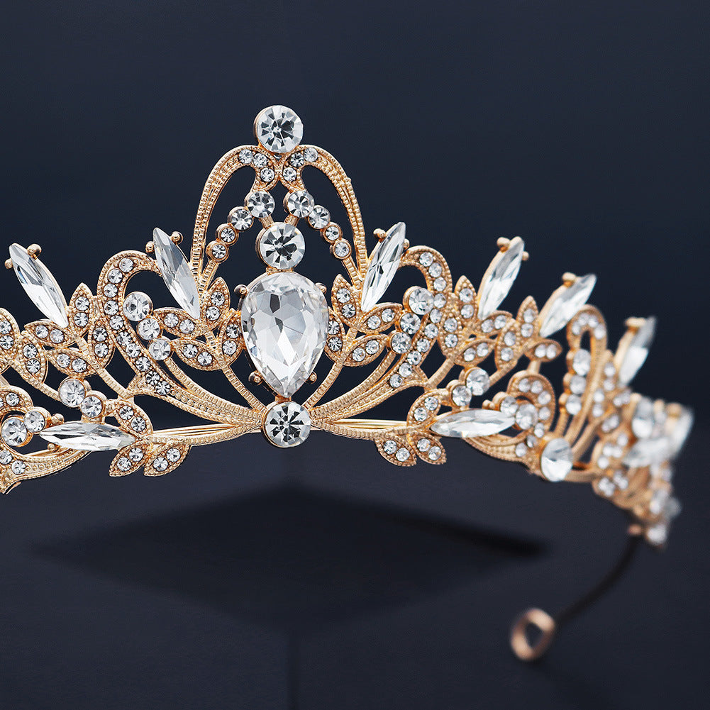 CFG retro court style crown Mori white yarn headgear wind alloy diamond headband princess crown jewelry