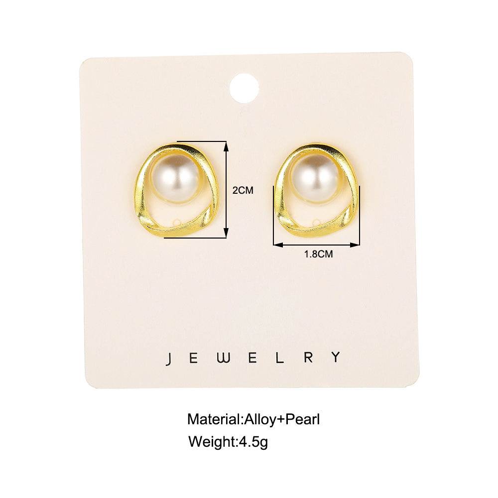 CED earrings creative retro temperament imitation pearl stud earrings personalized niche design earrings wholesale - WhosaleJewelry