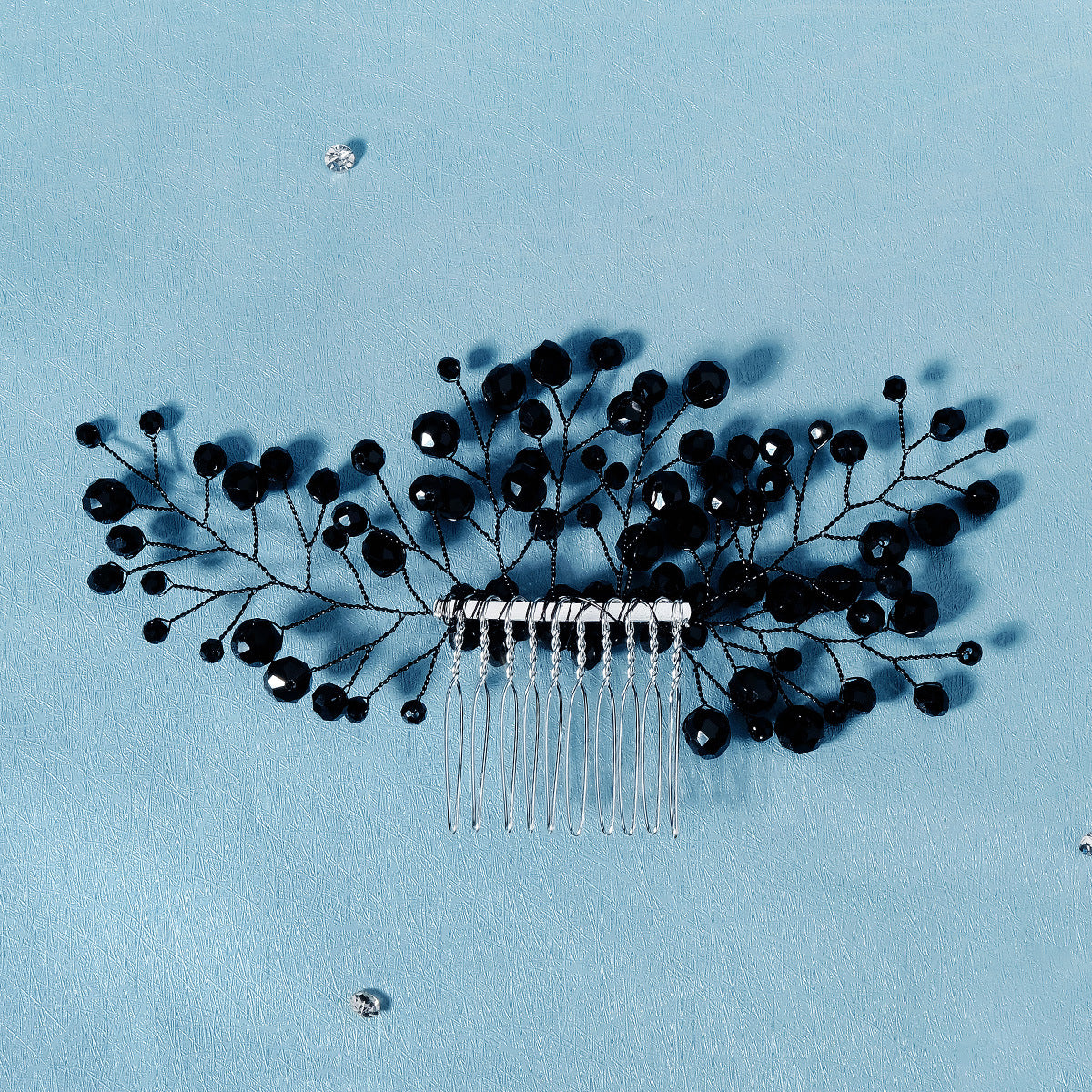 CFQ New Chinese Xiuhe Antique Hair Accessories Handmade Aesthetic Black Angel Crystal Insert Comb Versatile Hair Comb Bridal Headgear