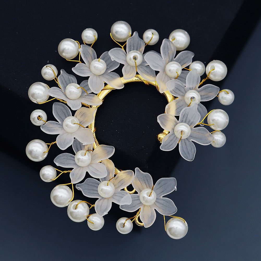 CEH Korean Xianmei Ear Bone Clip Photo Earrings No Ear Piercings Pearl Earrings Mori Ear Clip Handmade Personalized Ear Hanging