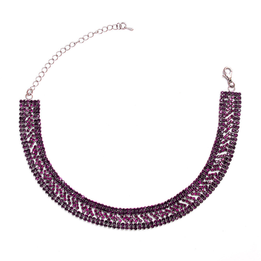 CXL retro hollow claw chain necklace full diamond bundle neck choker neck chain collarbone chain collar fashion explosive