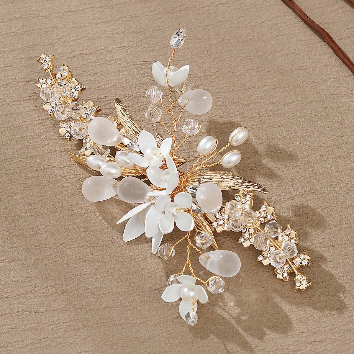 CFQ Bridal Flower Pearl Handmade Hairpin Women's Ball Party Wedding Dinner Headgear Hair Accessories Duck Beak Clip - WhosaleJewelry