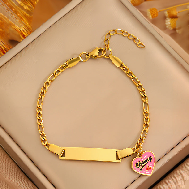 CSL stainless steel bracelet DIY love butterfly flower pendant curved brand jewelry non-fading titanium steel bracelet