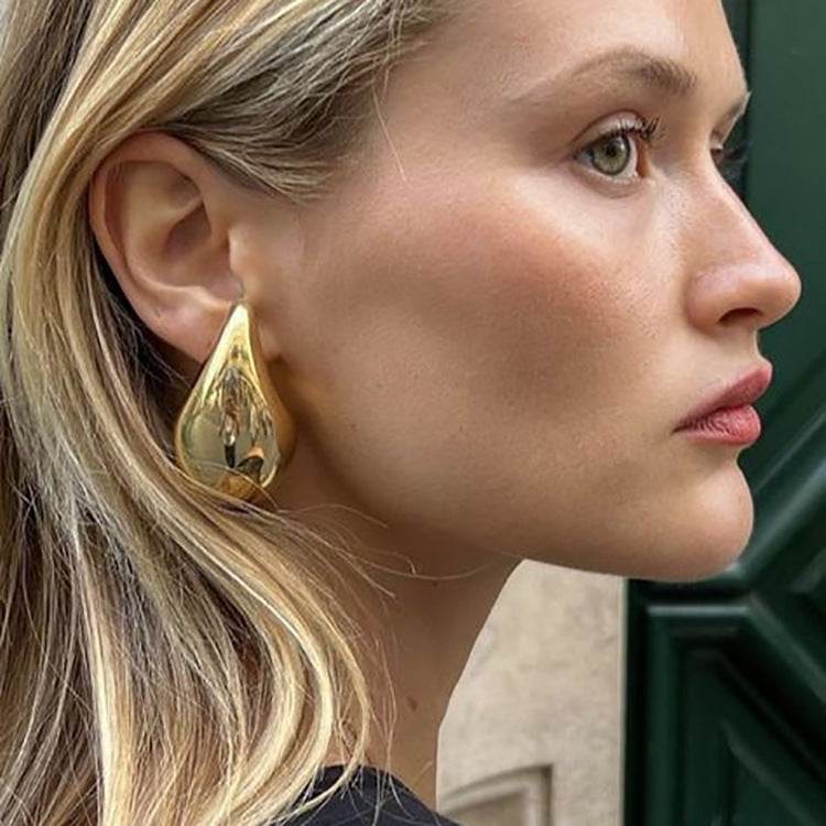 CED Amazon hot sale oversized water drop earrings women's CCB gold-plated ring tear stud earrings fashion earrings - WhosaleJewelry