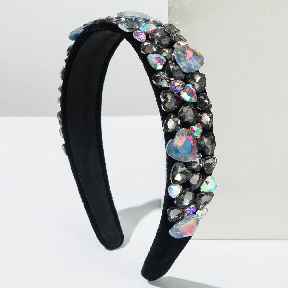 CFG baroque headband wide edge colored love full diamond headband sweet versatile high-end banquet hair accessories women - WhosaleJewelry