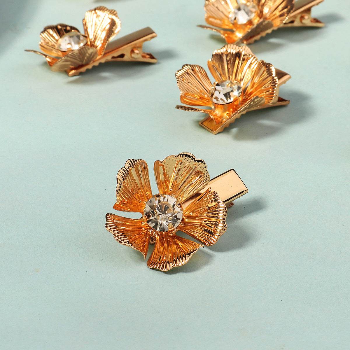 CFQ exaggerated metal flower hairpin advanced sense niche personalized hair accessories versatile cute small hairpin - WhosaleJewelry