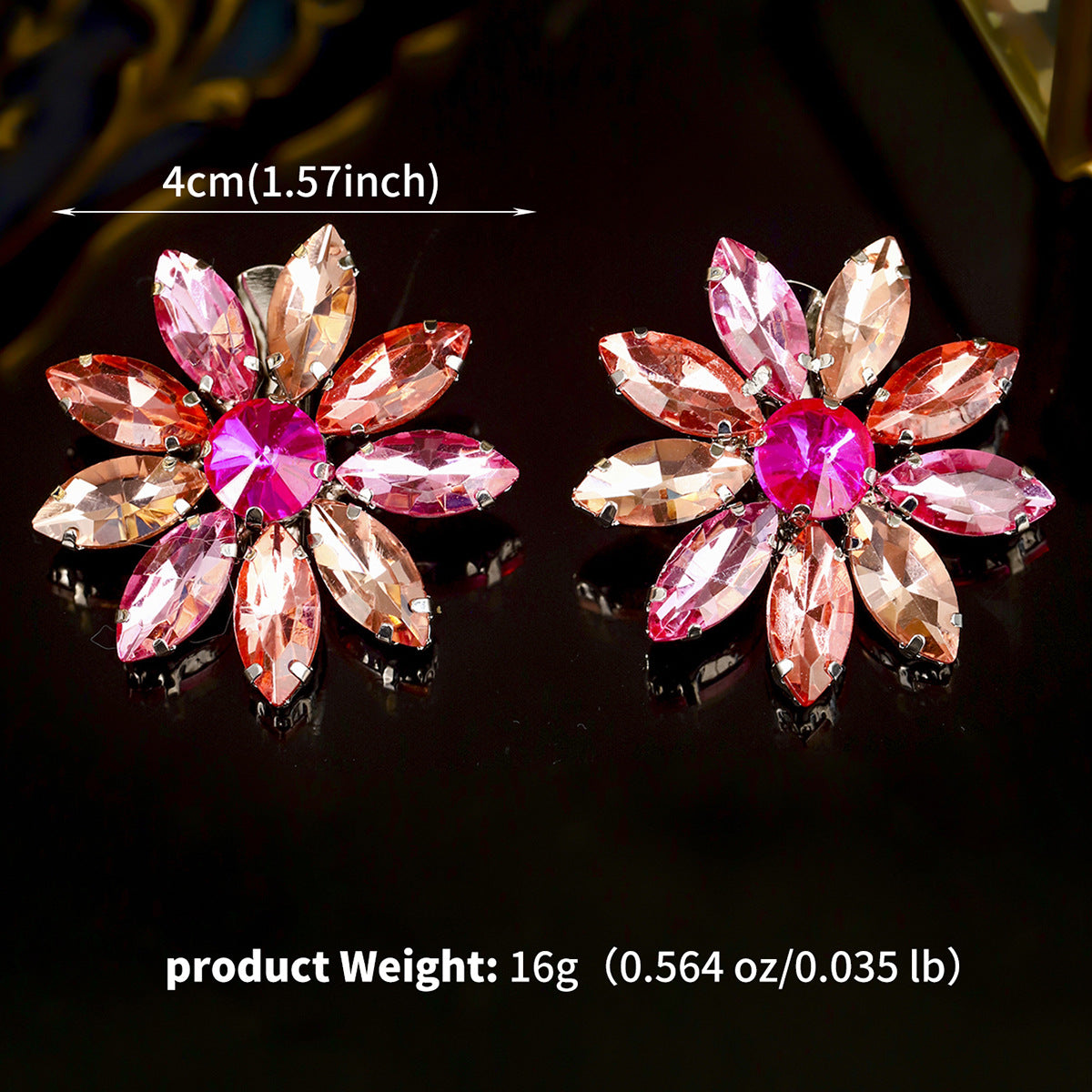 CFQ rhinestone flower hairpin photo photo bangs side clip versatile high-end Christmas and New Year headgear