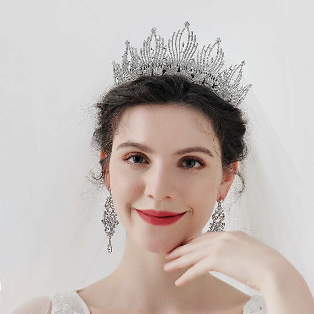 CFG Bridal Crown Baroque Princess Crown Luxury Atmospheric Wedding Head Jewelry Alloy Rhinestone Crown Headband
