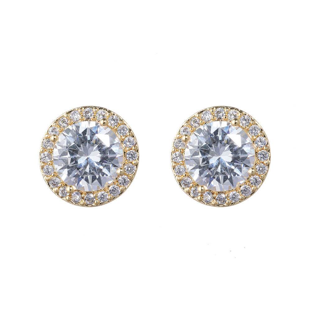 CEH Fashion Versatile Zircon Stud Earrings High Sense Ball Party Earrings Bridal Wedding Pearl Earrings Women - WhosaleJewelry