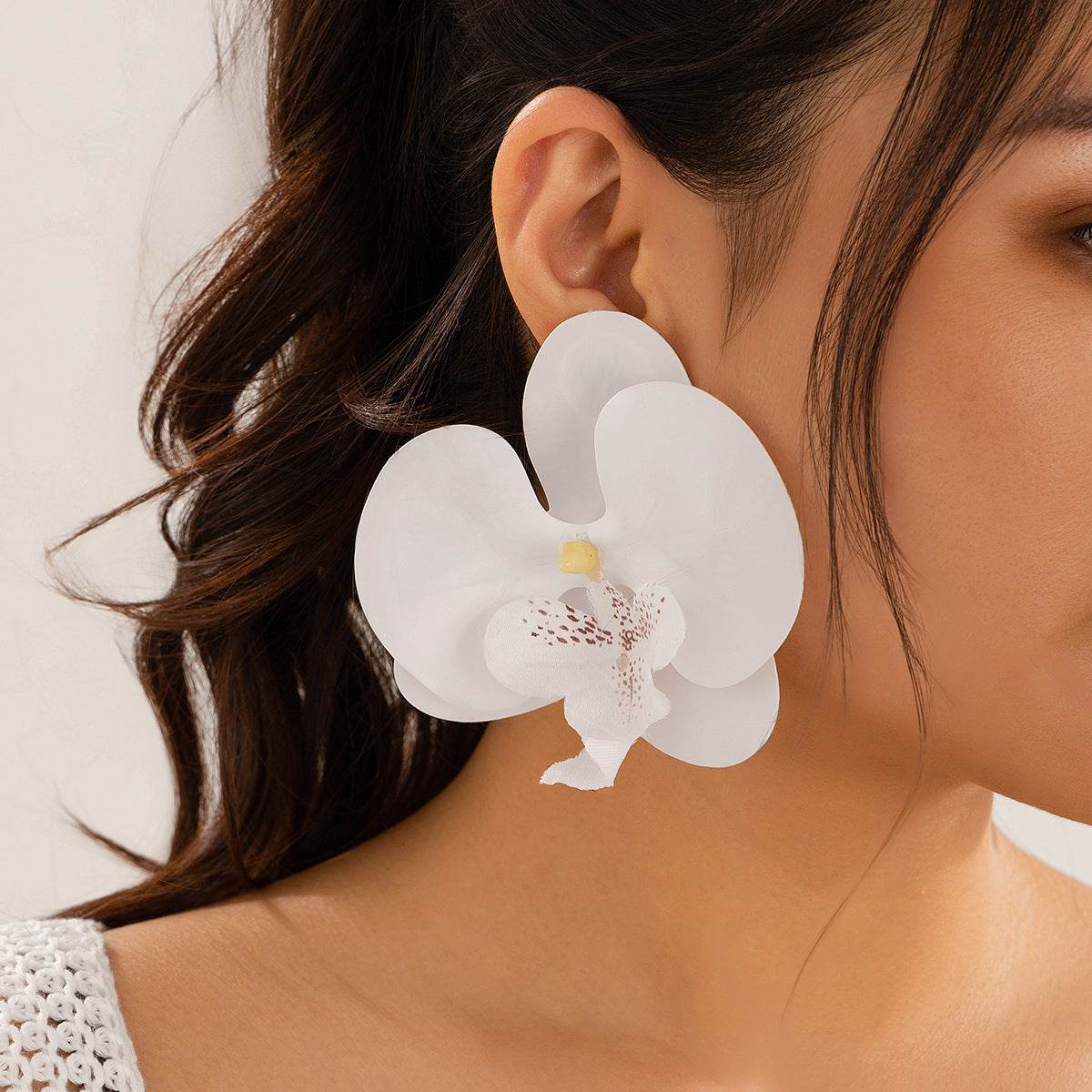 CTZ fashion three-dimensional Phalaenopsis flower necklace choker personalized long wrapped wax thread flower necklace - WhosaleJewelry