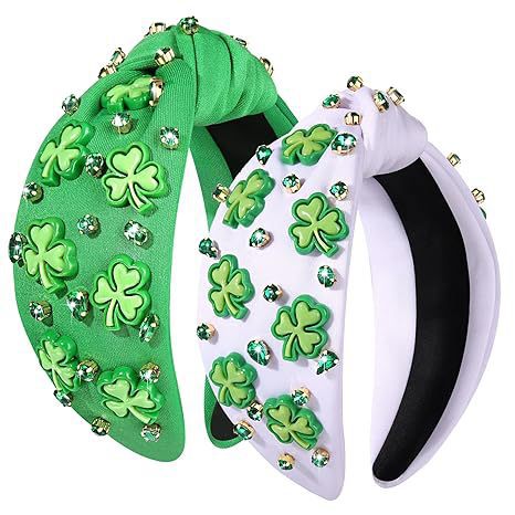 CFG Ireland Green Hat Festival Headband St. Patrick's Day Diamond Clover Accessories Green Hair Accessories