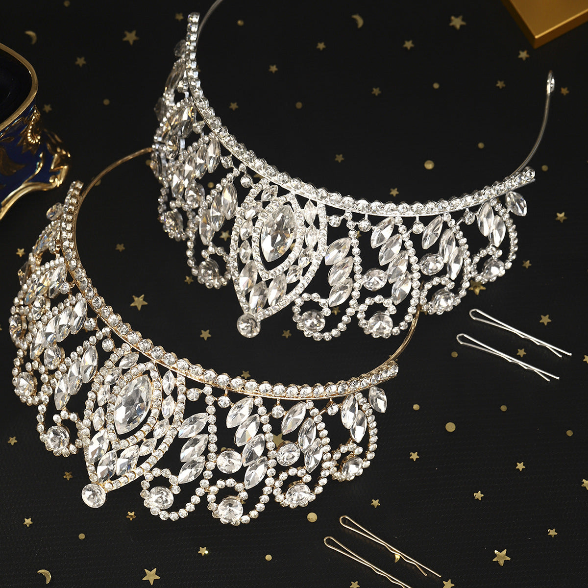 CFG Atmospheric Crown Headgear Premium Sense Diamond-encrusted Alloy Bridal Crown Luxury Wedding Party